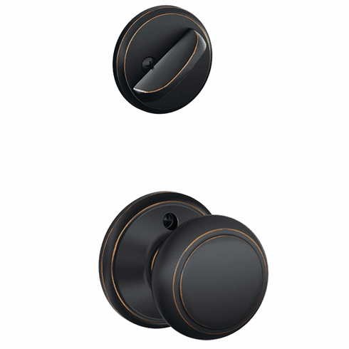 SCHLAGE RESIDENTIAL F59-AND-716 F59 Andover Inside Trim Handleset/Entrance Knob Lock F59AND716 F59 AND 716
