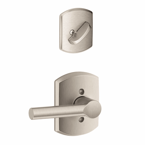 SCHLAGE RESIDENTIAL F59-BRW-619-GRW F59 Broadway Inside Trim Handleset/Entrance Lever Lock With Greenwich Trim F59BRW619GRW F59 BRW 619 GRW