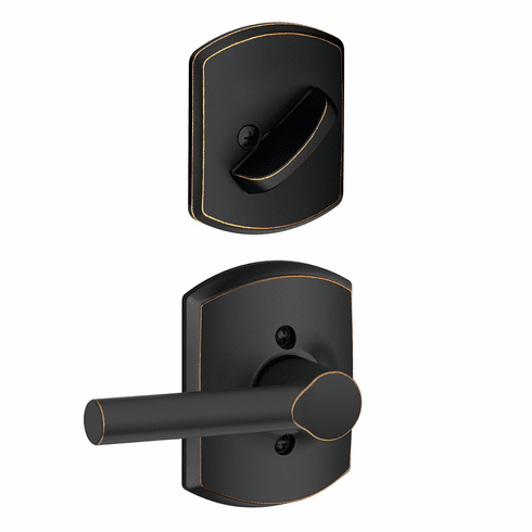 SCHLAGE RESIDENTIAL F59-BRW-622-GRW F59 Broadway Inside Trim Handleset/Entrance Lever Lock With Greenwich Trim F59BRW622GRW F59 BRW 622 GRW