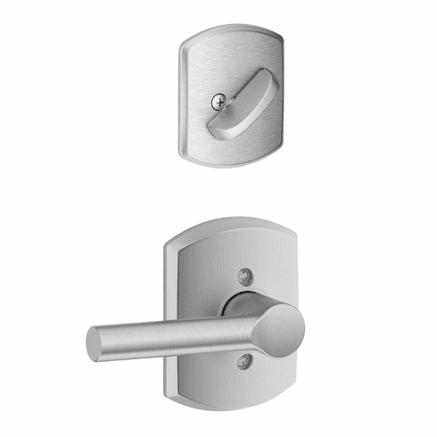 SCHLAGE RESIDENTIAL F59-BRW-626-GRW F59 Broadway Inside Trim Handleset/Entrance Lever Lock With Greenwich Trim F59BRW626GRW F59 BRW 626 GRW