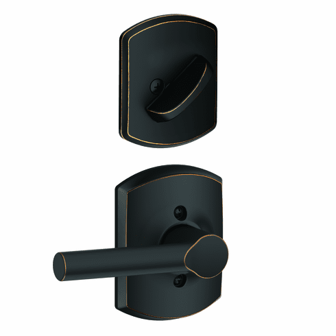 SCHLAGE RESIDENTIAL F59-BRW-716-GRW F59 Broadway Inside Trim Handleset/Entrance Lever Lock With Greenwich Trim F59BRW716GRW F59 BRW 716 GRW