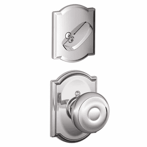SCHLAGE RESIDENTIAL F59-GEO-625-CAM F59 Georgian Inside Trim Handleset/Entrance Knob Lock With Camelot Trim F59GEO625CAM F59 GEO 625 CAM