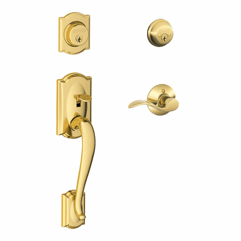 SCHLAGE RESIDENTIAL F62-CAM-ACC-605-RH F62 Camelot Double Cylinder Handleset With Accent Entrance Lever F62CAMACC605RH F62 CAM ACC 605 RH