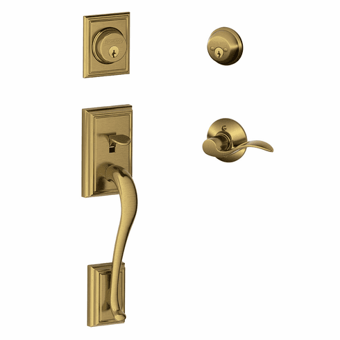 SCHLAGE RESIDENTIAL F62-CAM-ACC-609-LH F62 Camelot Double Cylinder Handleset With Accent Entrance Lever F62CAMACC609LH F62 CAM ACC 609 LH