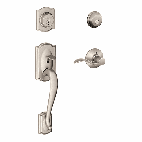 SCHLAGE RESIDENTIAL F62-CAM-ACC-619-RH F62 Camelot Double Cylinder Handleset With Accent Entrance Lever F62CAMACC619RH F62 CAM ACC 619 RH