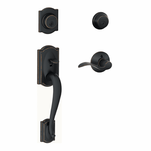 SCHLAGE RESIDENTIAL F62-CAM-ACC-716-RH F62 Camelot Double Cylinder Handleset With Accent Entrance Lever F62CAMACC716RH F62 CAM ACC 716 RH
