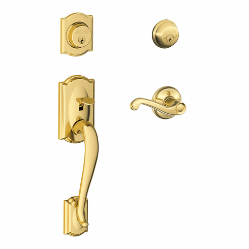 SCHLAGE RESIDENTIAL F62-CAM-FLA-605-RH F62 Camelot Double Cylinder Handleset With Flair Entrance Lever F62CAMFLA605RH F62 CAM FLA 605 RH