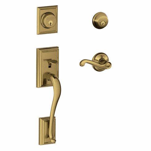 SCHLAGE RESIDENTIAL F62-CAM-FLA-609-RH F62 Camelot Double Cylinder Handleset With Flair Entrance Lever F62CAMFLA609RH F62 CAM FLA 609 RH