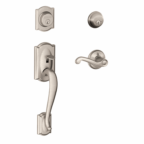SCHLAGE RESIDENTIAL F62-CAM-FLA-619-RH F62 Camelot Double Cylinder Handleset With Flair Entrance Lever F62CAMFLA619RH F62 CAM FLA 619 RH