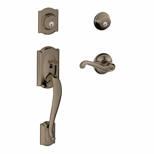 SCHLAGE RESIDENTIAL F62-CAM-FLA-620-RH F62 Camelot Double Cylinder Handleset With Flair Entrance Lever F62CAMFLA620RH F62 CAM FLA 620 RH