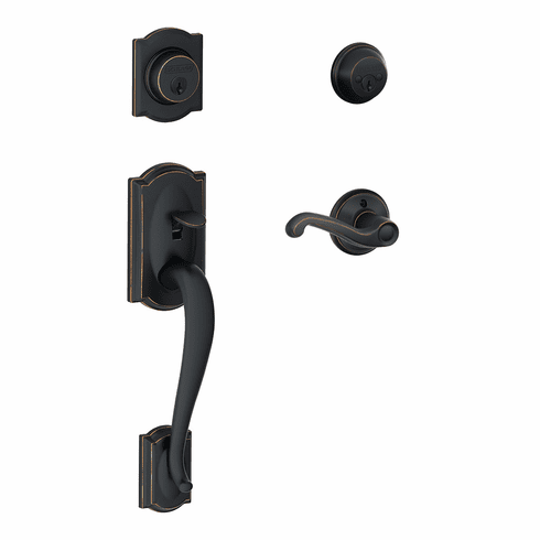 SCHLAGE RESIDENTIAL F62-CAM-FLA-716-RH F62 Camelot Double Cylinder Handleset With Flair Entrance Lever F62CAMFLA716RH F62 CAM FLA 716 RH