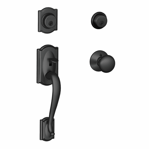 SCHLAGE RESIDENTIAL F62-CAM-PLY-622 F62 Camelot Double Cylinder Handleset With Plymouth Entrance Knob F62CAMPLY622 F62 CAM PLY 622