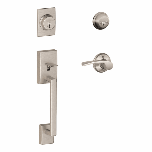 SCHLAGE RESIDENTIAL F62-CEN-MER-619-RH F62 Century Double Cylinder Handleset With Merano Entrance Lever F62CENMER619RH F62 CEN MER 619 RH