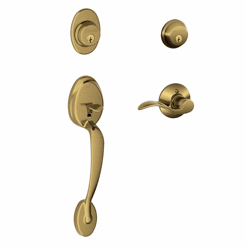 SCHLAGE RESIDENTIAL F62-PLY-ACC-609-RH F62 Plymouth Double Cylinder Handleset With Accent Entrance Lever F62PLYACC609RH F62 PLY ACC 609 RH