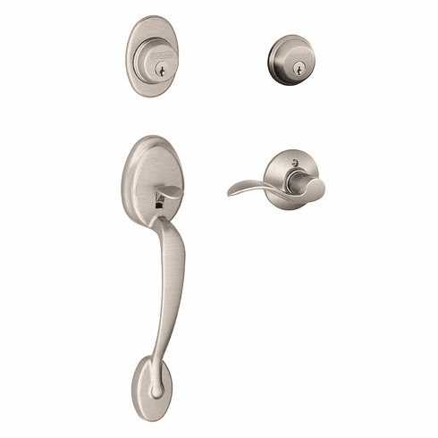 SCHLAGE RESIDENTIAL F62-PLY-ACC-619-RH F62 Plymouth Double Cylinder Handleset With Accent Entrance Lever F62PLYACC619RH F62 PLY ACC 619 RH