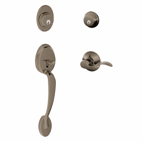 SCHLAGE RESIDENTIAL F62-PLY-ACC-620-LH F62 Plymouth Double Cylinder Handleset With Accent Entrance Lever F62PLYACC620LH F62 PLY ACC 620 LH