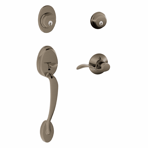 SCHLAGE RESIDENTIAL F62-PLY-ACC-620-RH F62 Plymouth Double Cylinder Handleset With Accent Entrance Lever F62PLYACC620RH F62 PLY ACC 620 RH