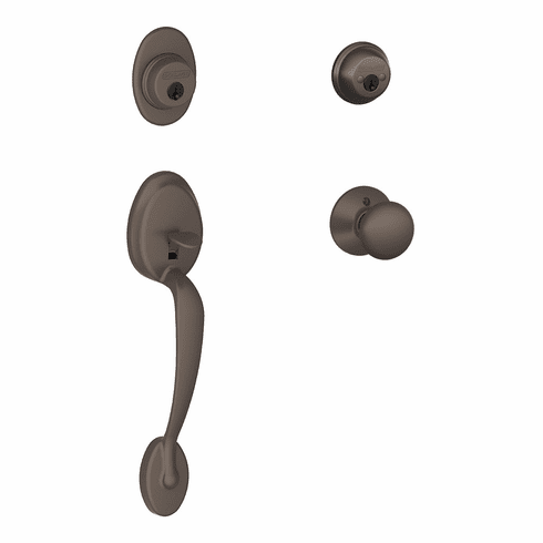 SCHLAGE RESIDENTIAL F62-PLY-PLY-613 F62 Plymouth Double Cylinder Handleset With Plymouth Entrance Knob F62PLYPLY613 F62 PLY PLY 613