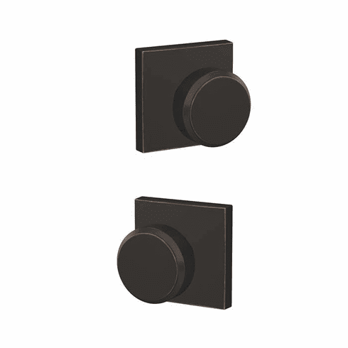 SCHLAGE RESIDENTIAL FC172-BWE-716-COL Fc172 Custom Bowery Non-Turning Knob Set With Collins Trim FC172BWE716COL FC172 BWE 716 COL