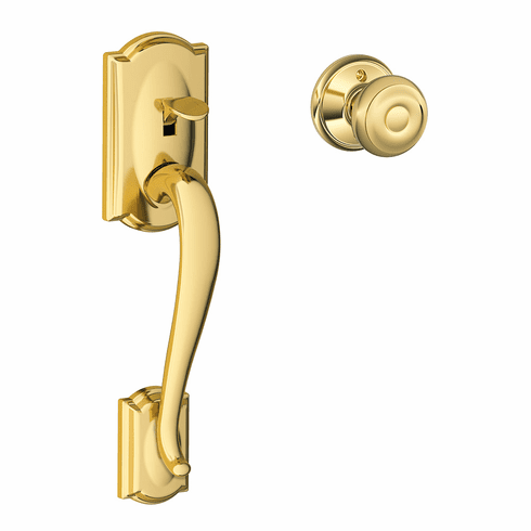 SCHLAGE RESIDENTIAL FE285-CAM-GEO-605 Fe285 Camelot Lower Half Of Handleset With Georgian Entrance Knob FE285CAMGEO605 FE285 CAM GEO 605