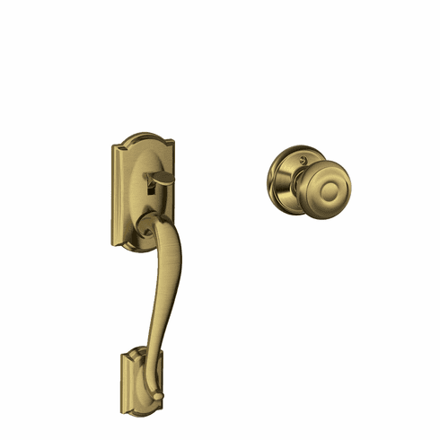 SCHLAGE RESIDENTIAL FE285-CAM-GEO-609 Fe285 Camelot Lower Half Of Handleset With Georgian Entrance Knob FE285CAMGEO609 FE285 CAM GEO 609