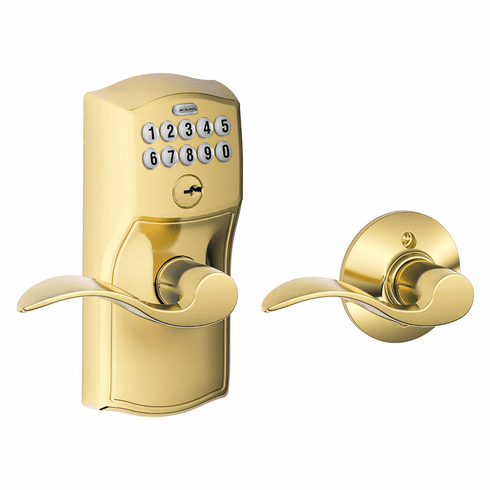 SCHLAGE RESIDENTIAL FE575-CAM-ACC-505 Fe575 Keypad Lever With Camelot Trim And Accent Lever With Auto Lock FE575CAMACC505 FE575 CAM ACC 505