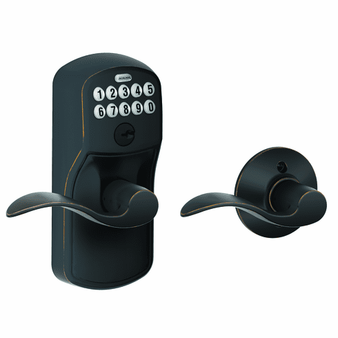 SCHLAGE RESIDENTIAL FE575-PLY-ACC-716 Fe575 Keypad Lever With Plymouth Trim And Accent Lever With Auto Lock FE575PLYACC716 FE575 PLY ACC 716