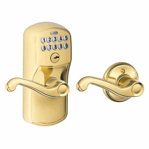 SCHLAGE RESIDENTIAL FE575-PLY-FLA-505 Fe575 Keypad Lever With Plymouth Trim And Flair Lever With Auto Lock FE575PLYFLA505 FE575 PLY FLA 505