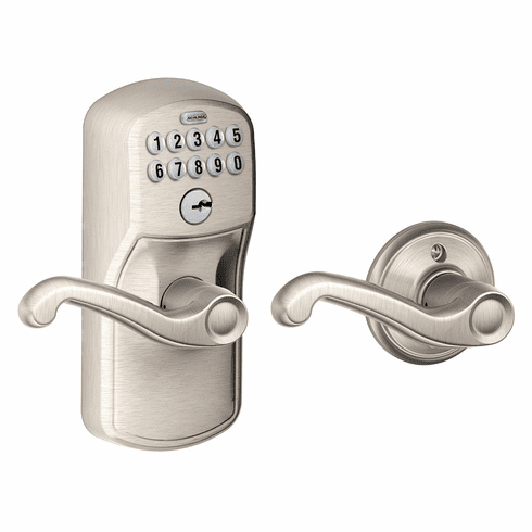 SCHLAGE RESIDENTIAL FE575-PLY-FLA-619 Fe575 Keypad Lever With Plymouth Trim And Flair Lever With Auto Lock FE575PLYFLA619 FE575 PLY FLA 619