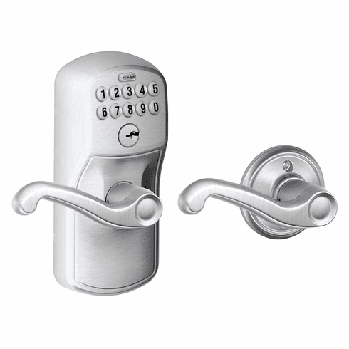 SCHLAGE RESIDENTIAL FE575-PLY-FLA-626 Fe575 Keypad Lever With Plymouth Trim And Flair Lever With Auto Lock FE575PLYFLA626 FE575 PLY FLA 626