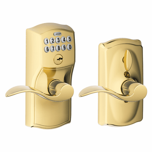 SCHLAGE RESIDENTIAL FE595-CAM-ACC-505 Fe595 Keypad Lever With Camelot Trim And Accent Lever With Flex Lock FE595CAMACC505 FE595 CAM ACC 505