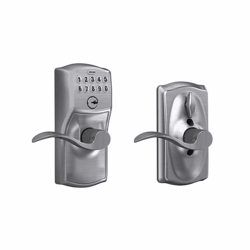SCHLAGE RESIDENTIAL FE595-CAM-ACC-626 Fe595 Keypad Lever With Camelot Trim And Accent Lever With Flex Lock FE595CAMACC626 FE595 CAM ACC 626
