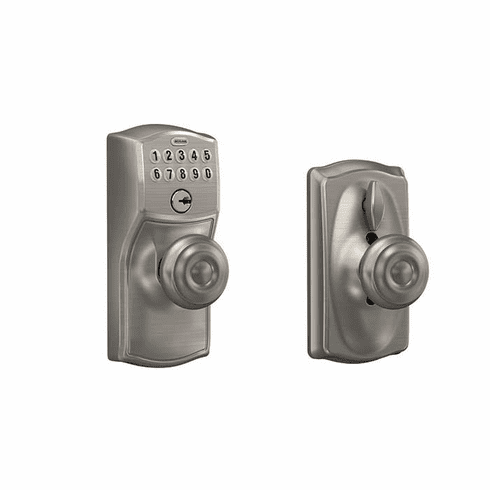 SCHLAGE RESIDENTIAL FE595-CAM-GEO-619 Fe595 Keypad Knob With Camelot Trim And Georgian Knob With Flex Lock FE595CAMGEO619 FE595 CAM GEO 619