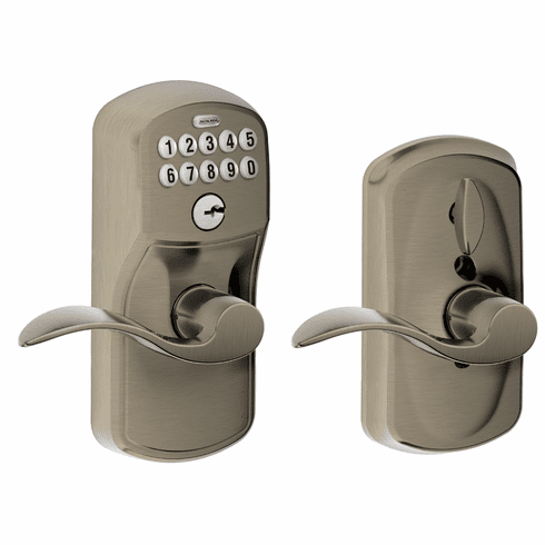SCHLAGE RESIDENTIAL FE595-PLY-ACC-620 Fe595 Keypad Lever With Plymouth Trim And Accent Lever With Flex Lock FE595PLYACC620 FE595 PLY ACC 620