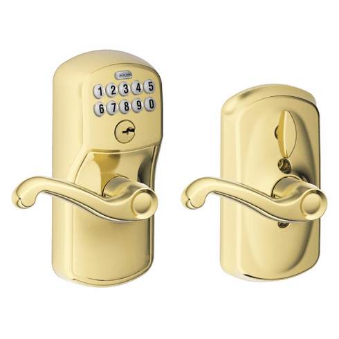 SCHLAGE RESIDENTIAL FE595-PLY-FLA-505 Fe595 Keypad Lever With Plymouth Trim And Flair Lever With Flex Lock FE595PLYFLA505 FE595 PLY FLA 505