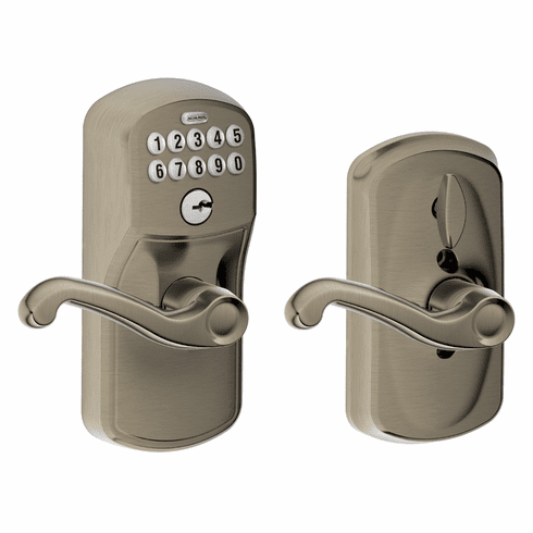 SCHLAGE RESIDENTIAL FE595-PLY-FLA-620 Fe595 Keypad Lever With Plymouth Trim And Flair Lever With Flex Lock FE595PLYFLA620 FE595 PLY FLA 620