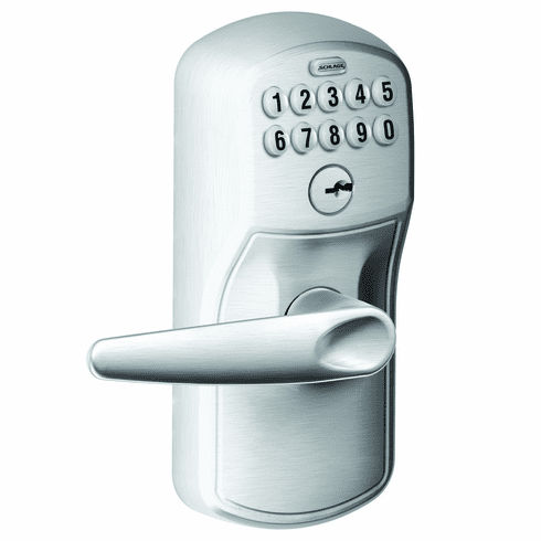 SCHLAGE RESIDENTIAL FE595-PLY-JAZ-626 Fe595 Keypad Lever With Plymouth Trim And Jazz Lever With Flex Lock FE595PLYJAZ626 FE595 PLY JAZ 626