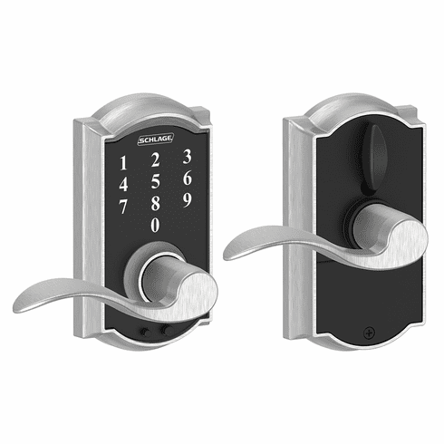 SCHLAGE RESIDENTIAL FE695-CAM-ACC-626 Fe695 Keyless Touchscreen Lever With Camelot Trim And Accent Lever FE695CAMACC626 FE695 CAM ACC 626