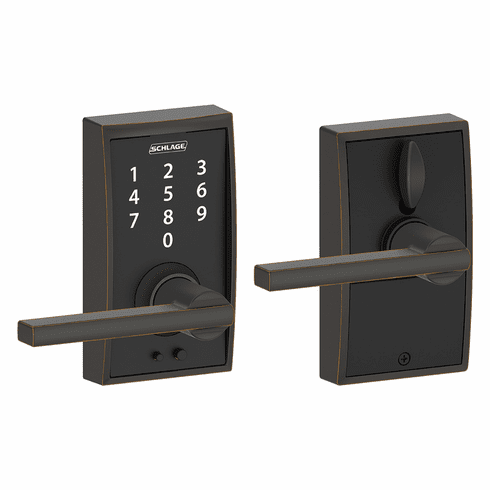 SCHLAGE RESIDENTIAL FE695-CEN-LAT-716 Fe695 Keyless Touchscreen Lever With Century Trim And Latitude Lever FE695CENLAT716 FE695 CEN LAT 716