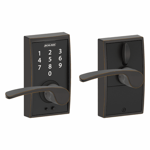 SCHLAGE RESIDENTIAL FE695-CEN-MER-716 Fe695 Keyless Touchscreen Lever With Century Trim And Merano Lever FE695CENMER716 FE695 CEN MER 716