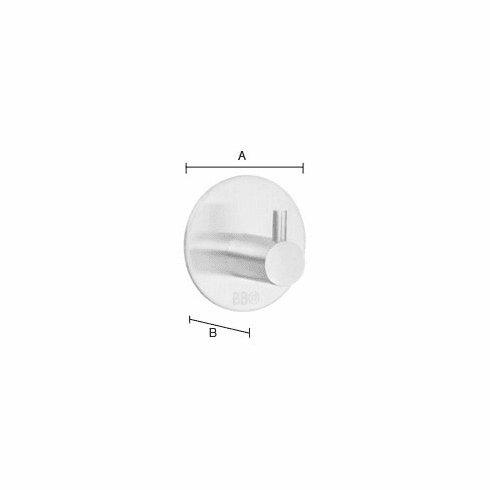 Smedbo B1101 Design Hook Single Self Adhesive Brushed Stainless Steel