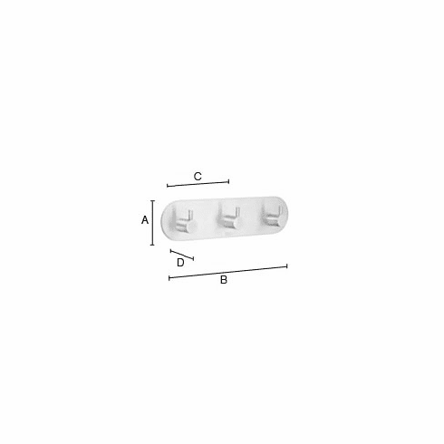 Smedbo B1103 Design Hook Triple Self Adhesive Brushed Stainless Steel