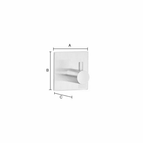 Smedbo B1105 Design Hook Square Self Adhesive Brushed Stainless Steel