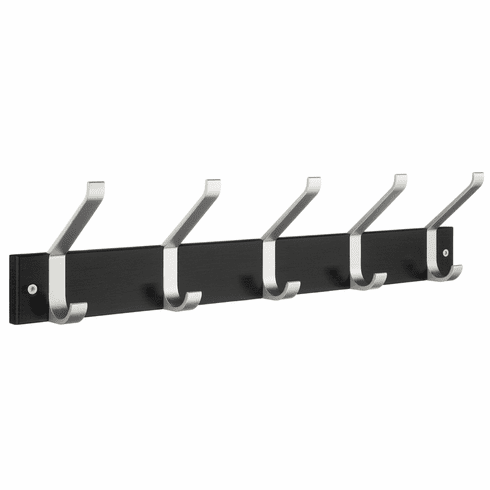 Smedbo BB1074 Hook Rack Brushed Aluminum/Black Mdf