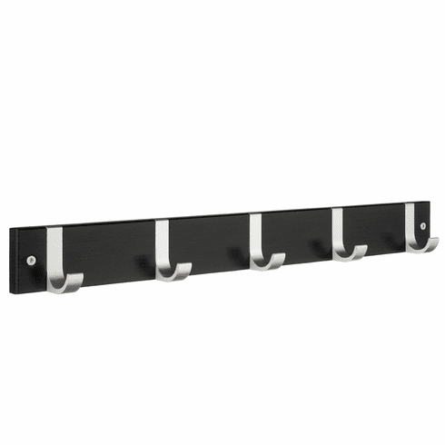Smedbo BB1076 Hook Rack Brushed Aluminum/Black Mdf
