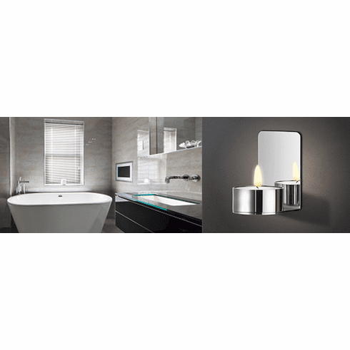 Smedbo BK1180 Tea Light Candle Holder Self Adhesive Polished Stainless Steel