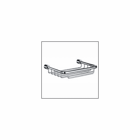 Smedbo DK1005 Sideline Soap Basket Chrome Depth=1.25 inch, Width= 4 inch, Height= 7.75 inch.