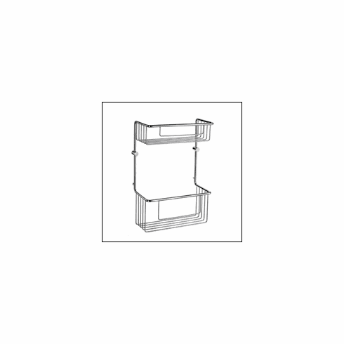 Smedbo DK1031 Sideline Basic 81/2 Double Basket Polished Chrome Depth=4.75 inch, Width= 9 inch, Height= 14.75 inch.