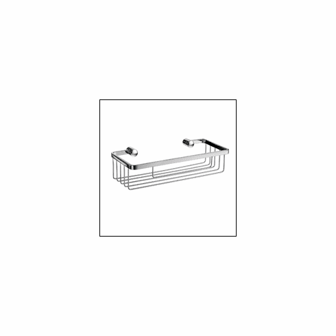 Smedbo DK2001 Sideline Design 10" Basket Polished Chrome Depth=2.75 inch, Width= 4.75 inch, Height= 14.25 inch.