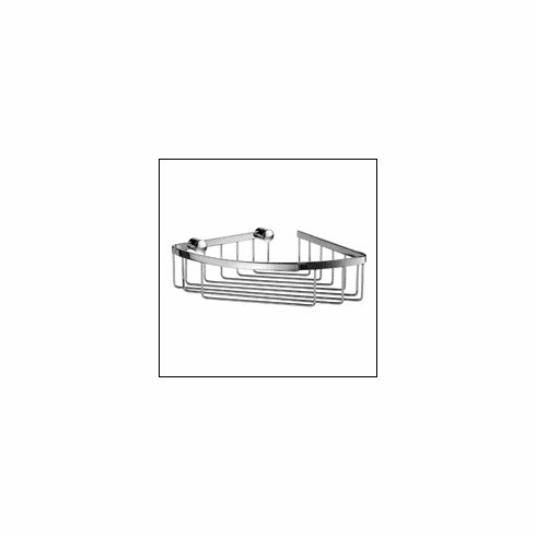Smedbo DK2021 Sideline Design 61/2" Corner Basket Polished Chrome Depth=2.75 inch, Width= 8.25 inch, Height= 10.25 inch.